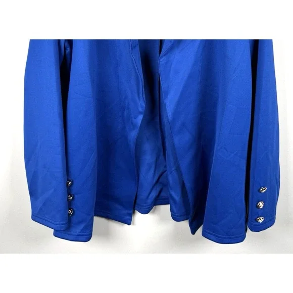 Women's Blazer Jacket Business Suit Coat Lapel Long Sleeve Royal Blue Sz L - Picture 4 of 9